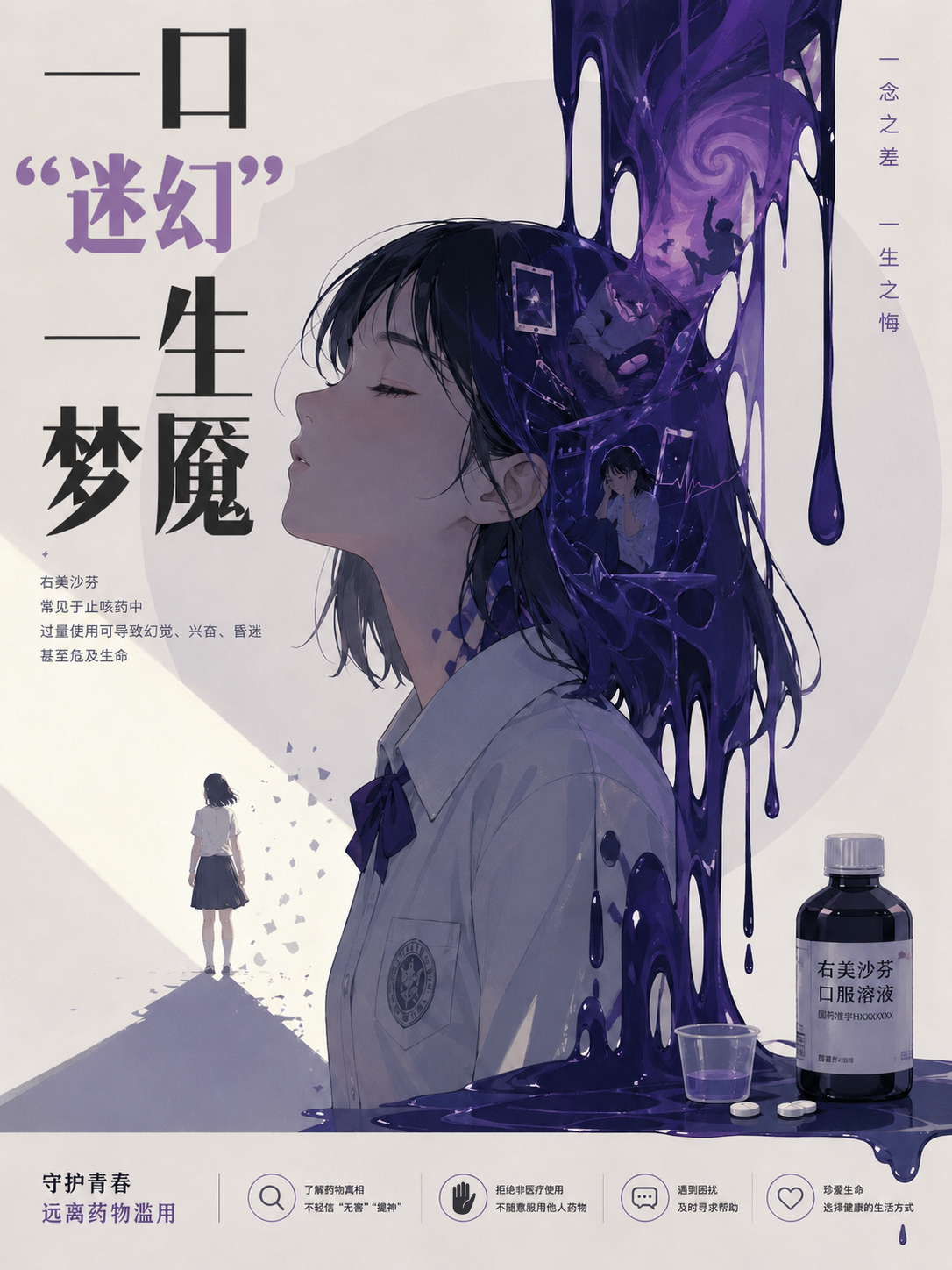 全民禁毒宣传月：01《防范药物滥用》系列海报