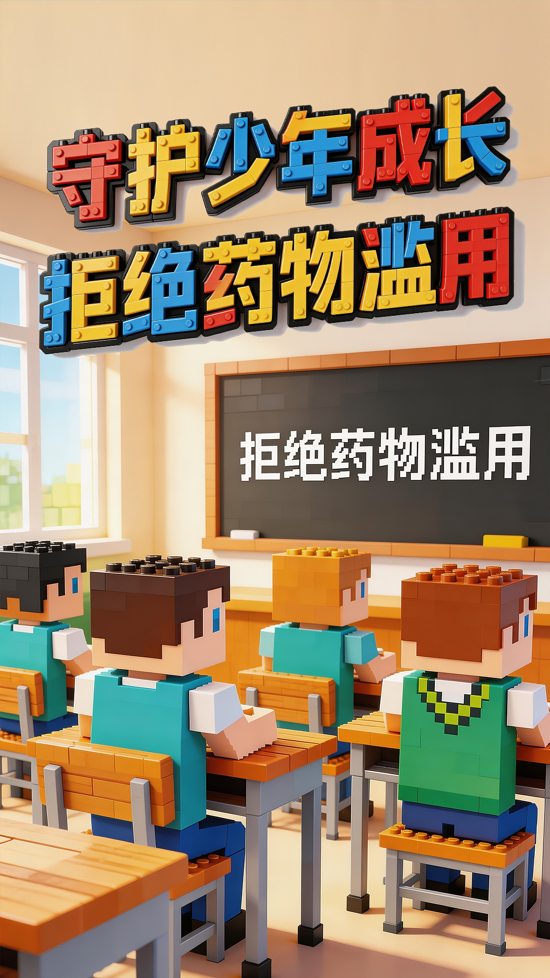 全民禁毒宣传月：03《守护少年成长，拒绝药物滥用》系列海报